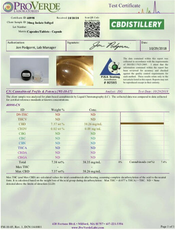 CBDistillery THC Free CBD Isolate Softgels image2