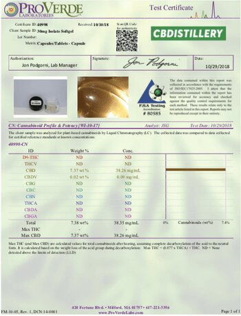 CBDistillery THC Free CBD Isolate Softgels 60 image3