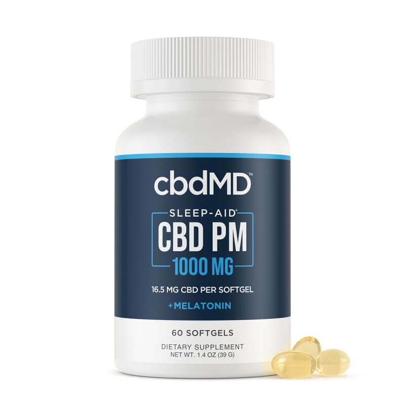 CBD PM Softgel Capsules - 1000 mg - 60 Count logo