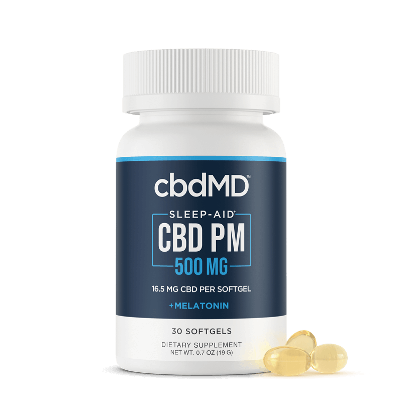 CBD PM Softgel Capsules - 500 mg - 30 Count logo