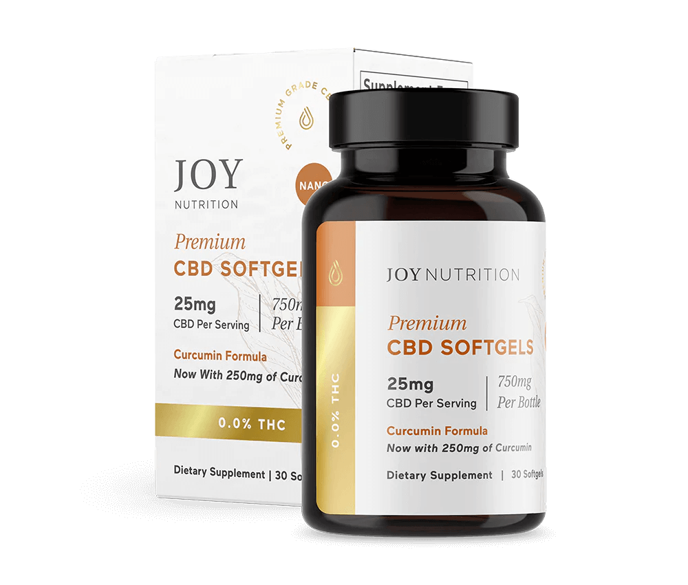 Joy Organics Broad Spectrum CBD Softgels with Curcumin 750 mg image