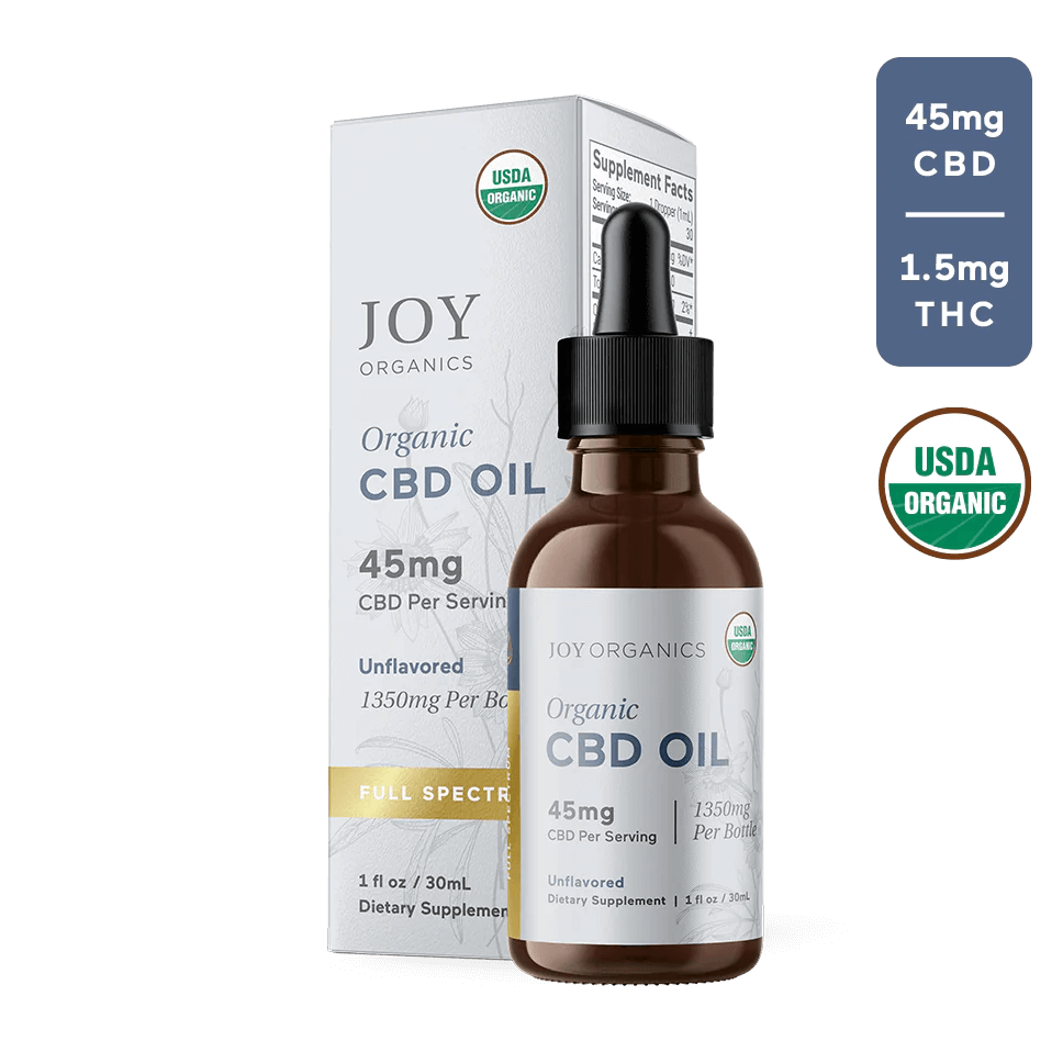 Joy Organics Unflavored Organic Full Spectrum CBD Tincture with THC 900 mg image