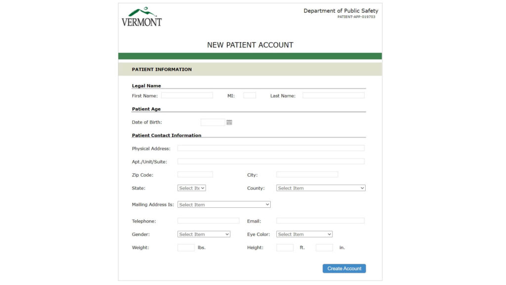 Patient Registry Process in Vermont