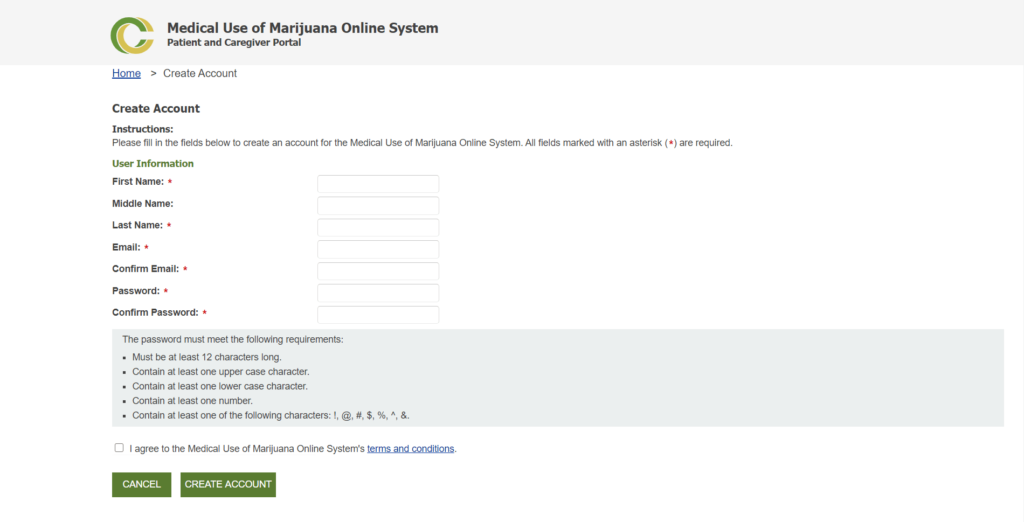 Registration for medical marijuana card in Massachusett