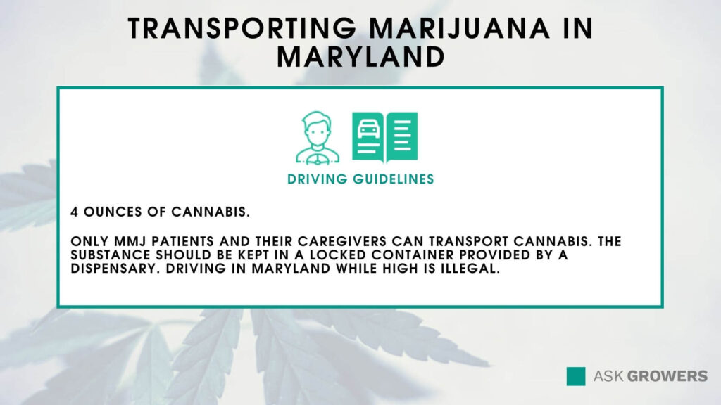 Transporting marijuana in Maryland