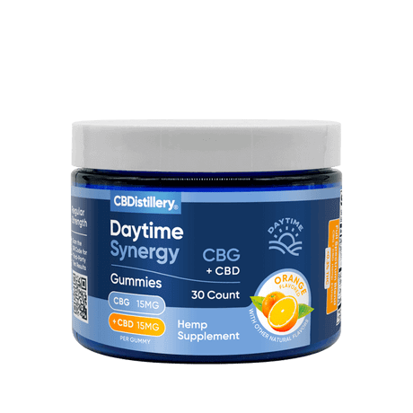 CBDistillery Daytime Synergy  Gummies, 15mg CBG and 15mg CBD, Orange, 30ct
