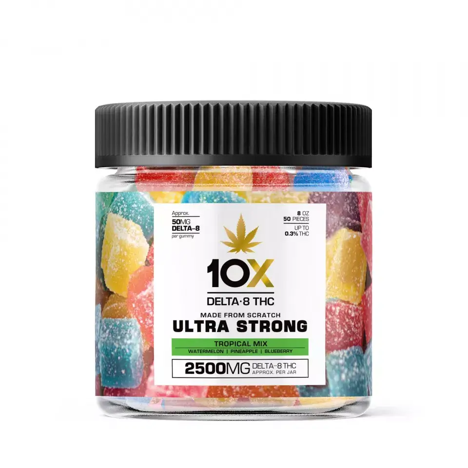 10X Delta-8 THC Ultra Strong Gummies Tropical Mix 2500MG image_2
