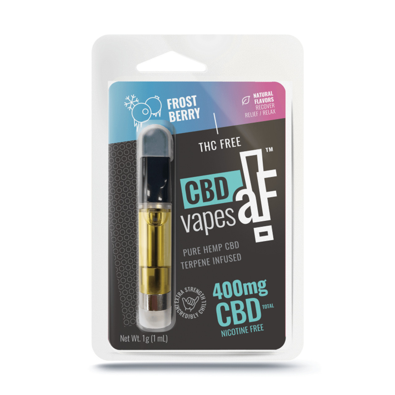 CBDaF! CBD Vape Isolate Cartridge Frostberry 1g, 400mg