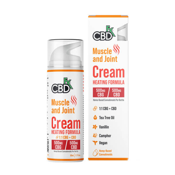 CBDfx CBD and CBG 1:1 Muscle and Joint Heating Cream 500mg
