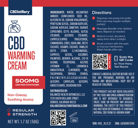 CBDistillery Isolate CBD Warming Cream 500mg image 3