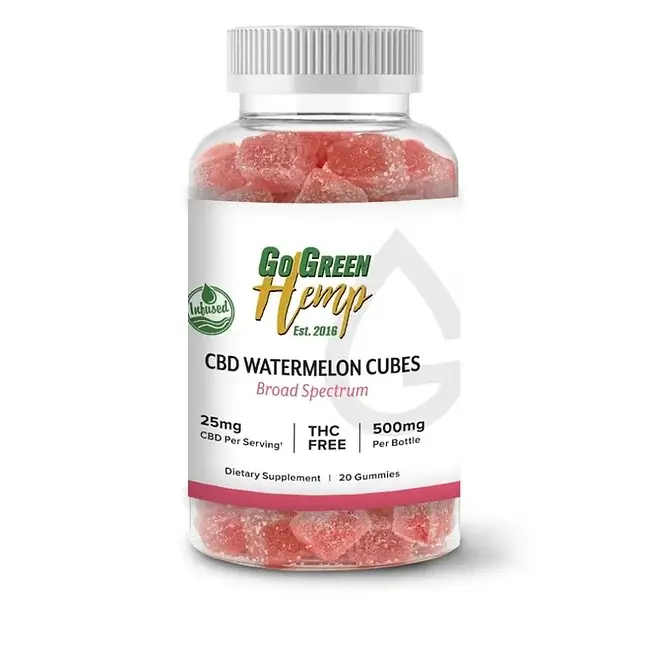 GoGreen Hemp CBD Infused Watermelon Cubes 500 mg image