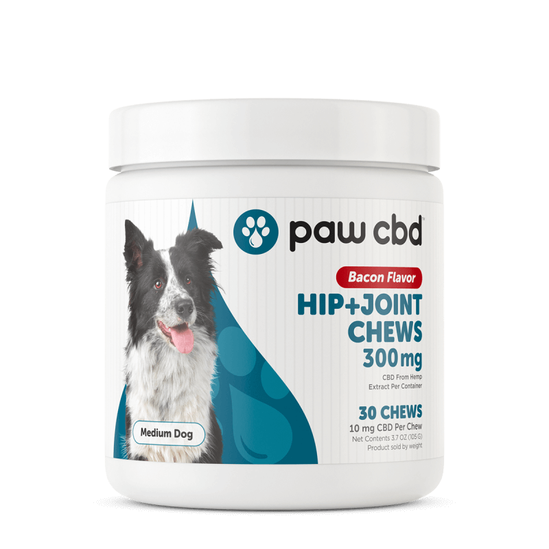 CbdMD Pet CBD Hip and Joint Soft Chews for Dogs Bacon 300mg, 30 Count