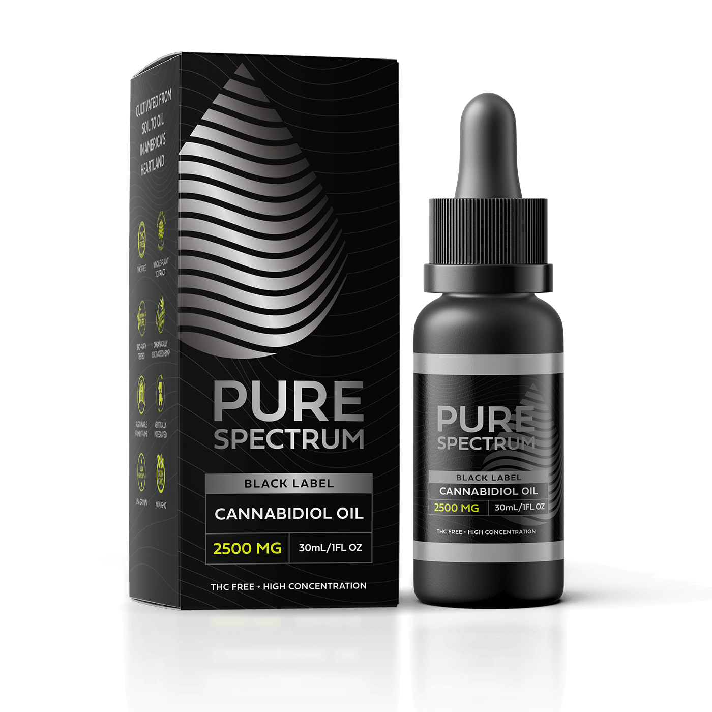 Pure Spectrum Black Label Cannabidiol Oil 2500 mg image
