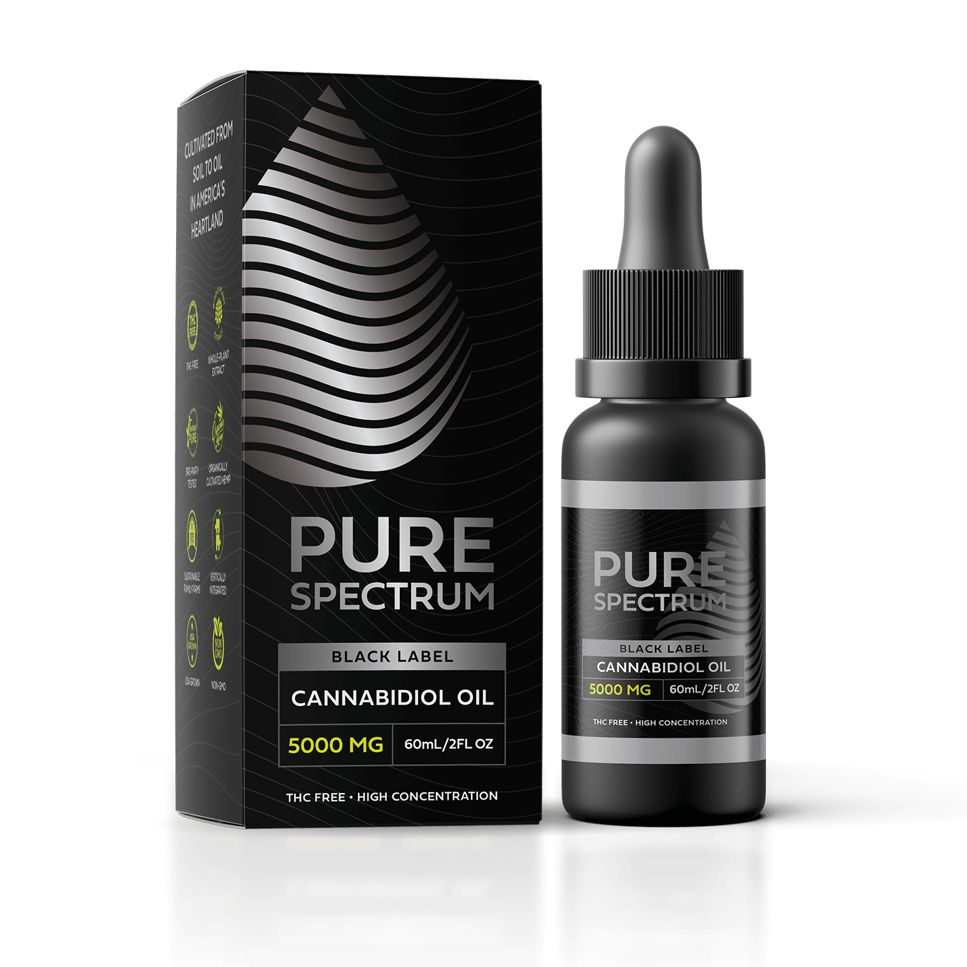 Pure Spectrum Black Label Cannabidiol Oil 5000 mg image
