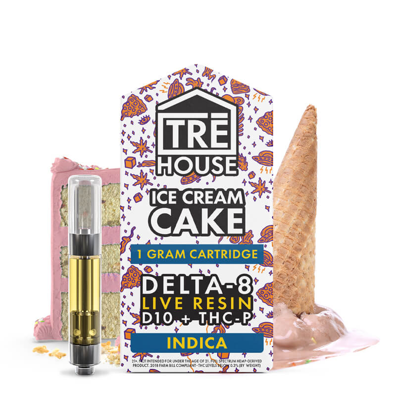 Live Resin Delta 8 Cartridge D10 THC-P Ice Cream Cake Indica 1g logo