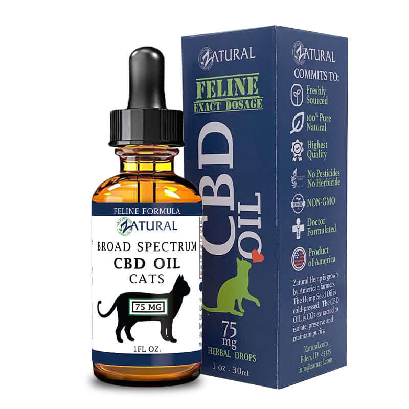 Zatural CBD Oil for Cats | Broad Spectrum CBD 75 mg image