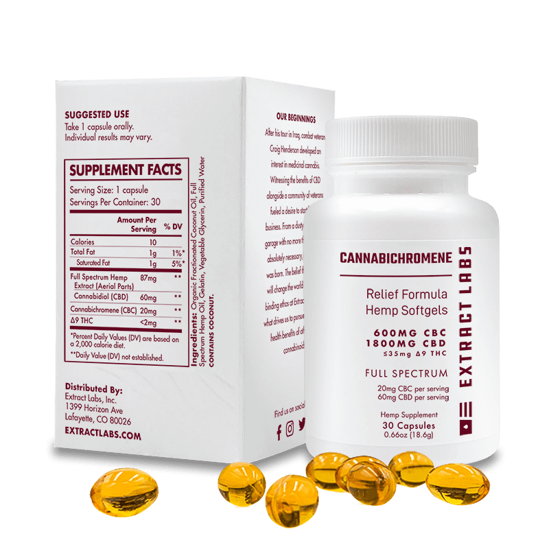 Extract Labs Relief Formula CBC Softgels Full Spectrum image 2