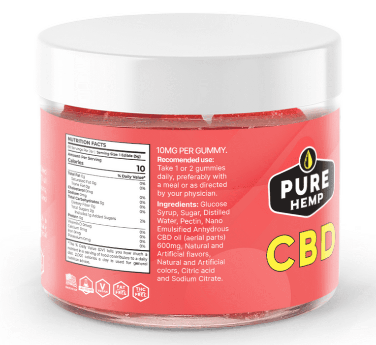 Pure Hemp CBD Gummies - Cherry 600mg image2
