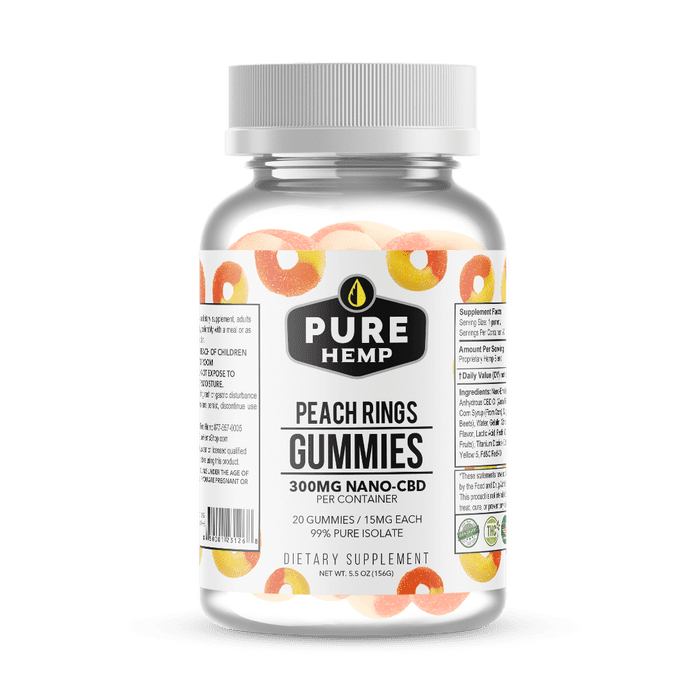 Pure Hemp CBD Gummies - Peach Rings 300mg image1