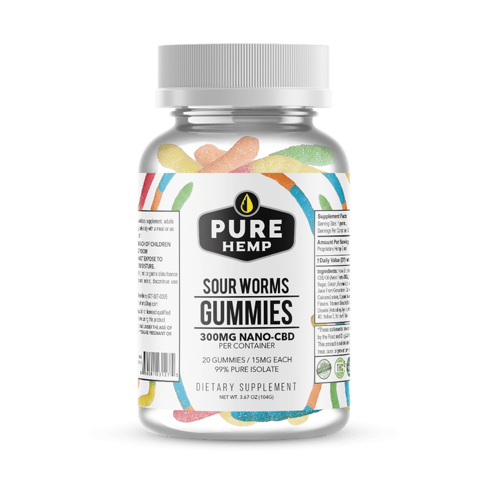 Pure Hemp CBD Gummies - Sour Worms 300mg image1