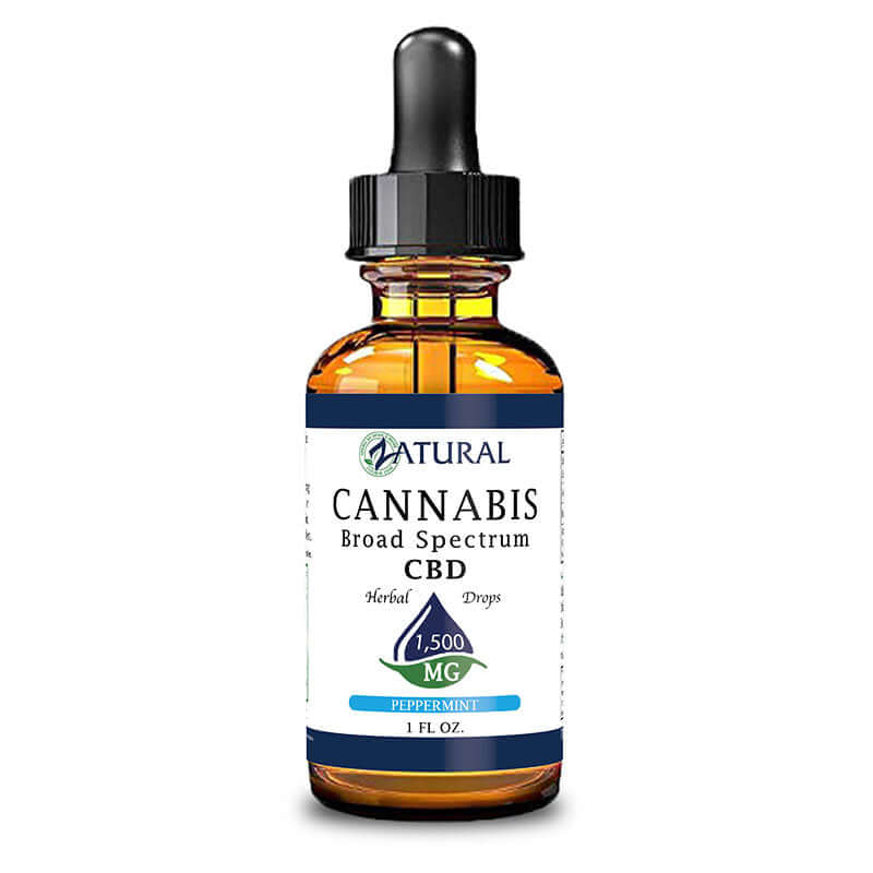 Zatural CBD Oil Peppermint Drops | Broad Spectrum - THC Removed 1500 mg image