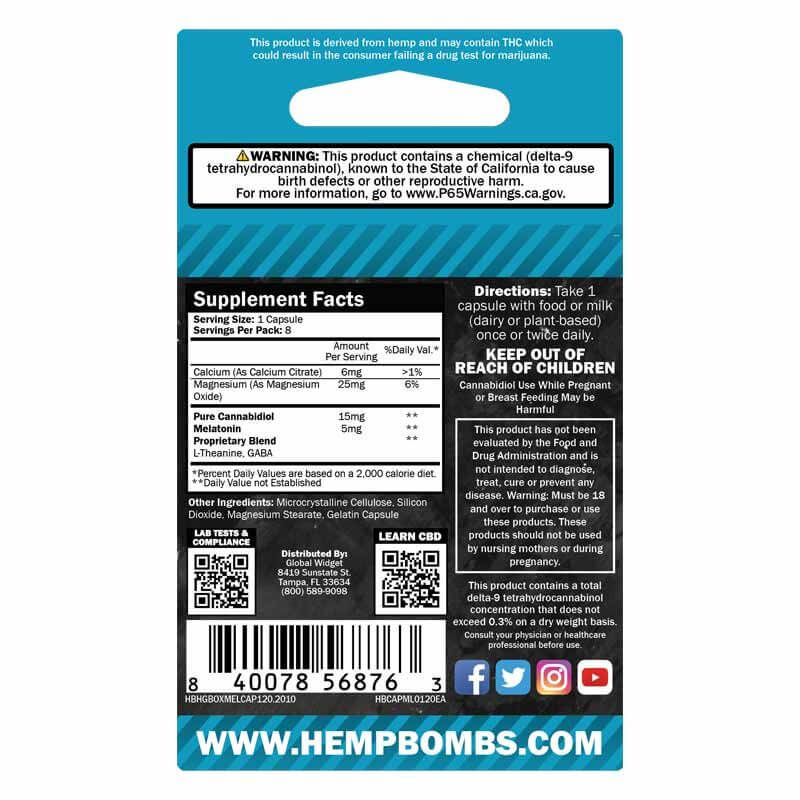 Hemp Bombs CBD Capsules For Sleep 8 Count, 120 mg Image_2