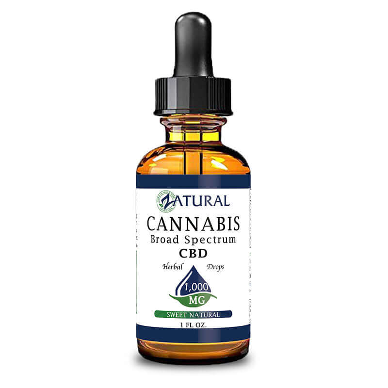 Zatural CBD Oil Sweet Natural Drops | Broad Spectrum - THC Removed 1000 mg image