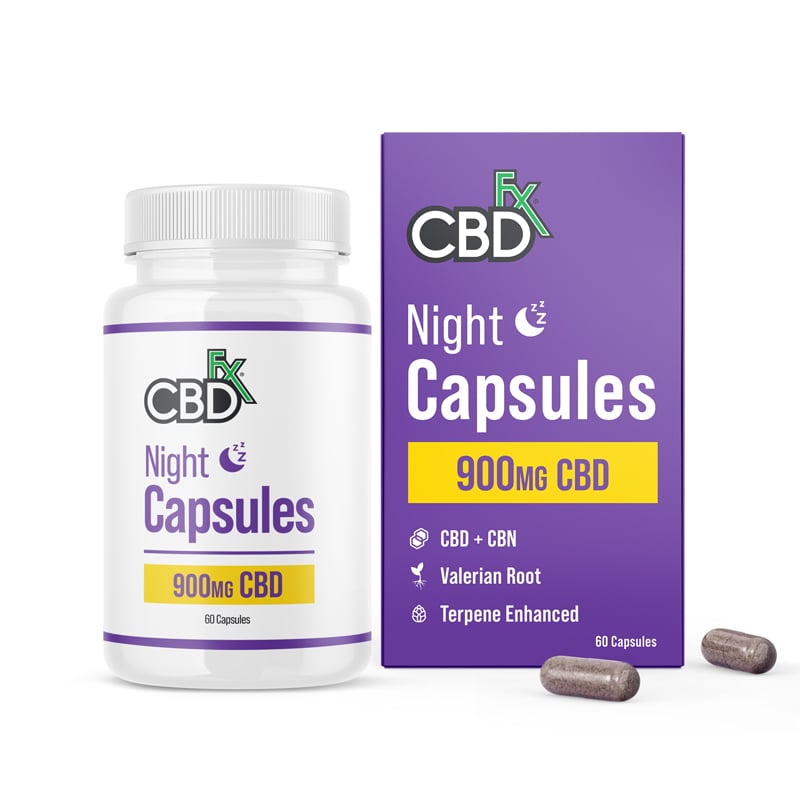 CBDFx CBD and CBN Night Capsules For Sleep 900mg