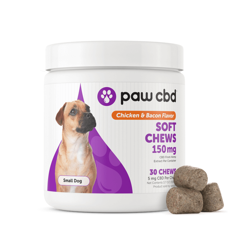 CbdMD Pet CBD Soft Chews for Dogs Chicken and Bacon 150mg, 30 Count