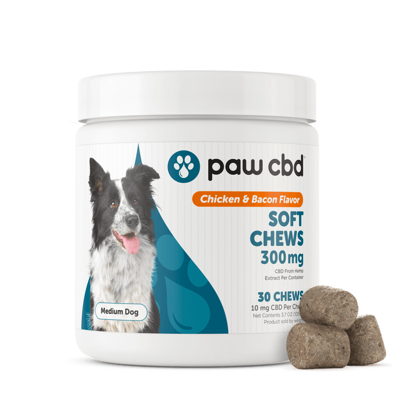 CbdMD Pet CBD Soft Chews for Dogs Chicken and Bacon 300mg, 30 Count