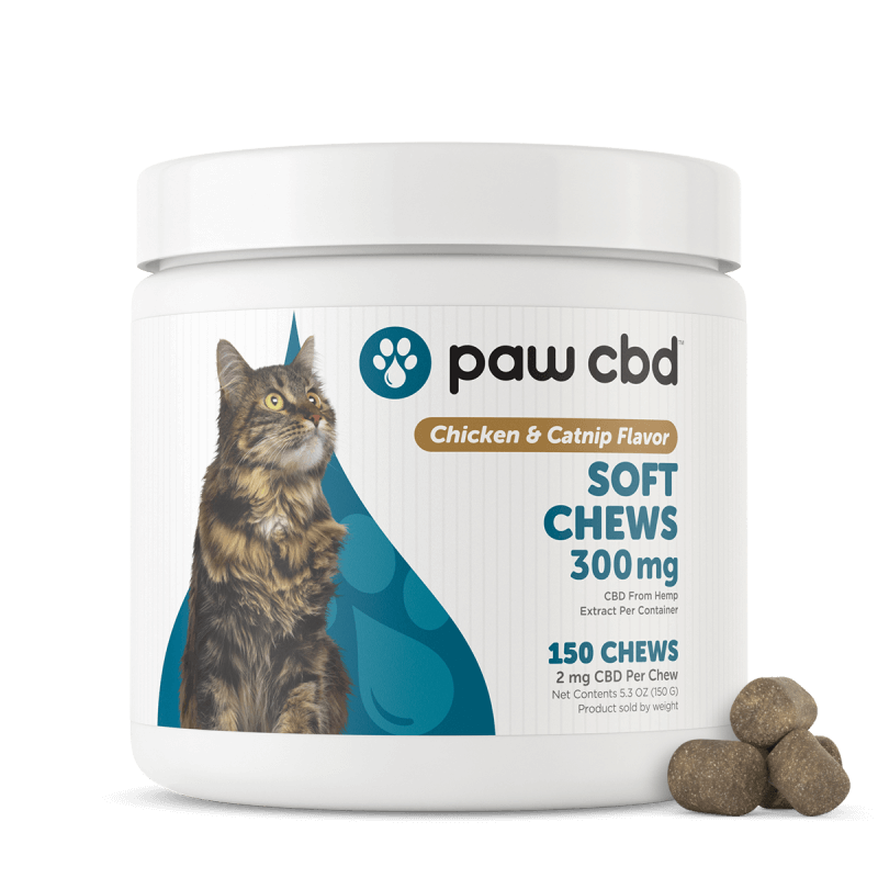 CbdMD Pet CBD Soft Chews for Cats Chicken and Catnip 300mg, 150 Count