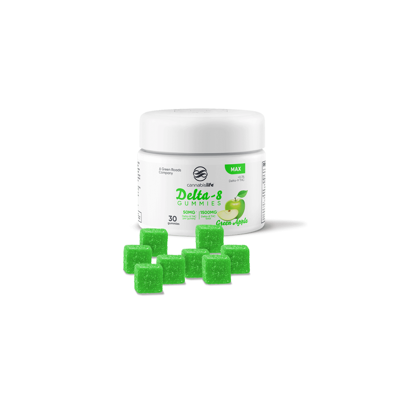 Cannabis Life Green Apple Delta-8 Gummies (30ct) 1500mg image_2