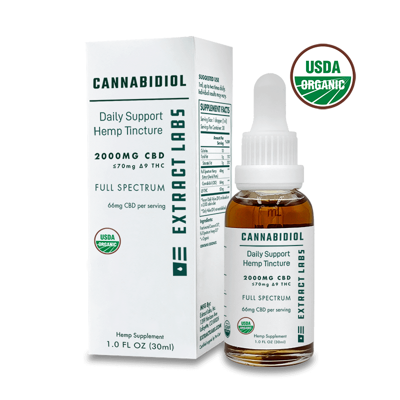 Extract Labs Daily Support Full Spectrum CBD Tincture 2000mg