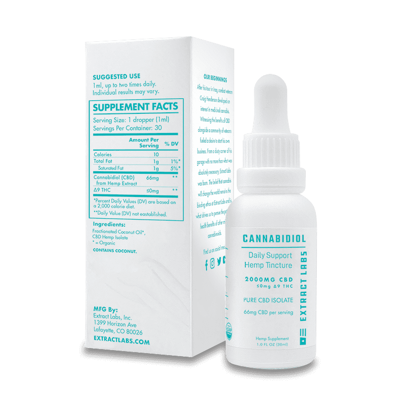 Extract Labs Daily Support CBD Tincture – CBD Isolate image2
