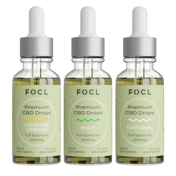 FOCL Premium Full Spectrum CBD Drops Variety Pack 1000 mg Image
