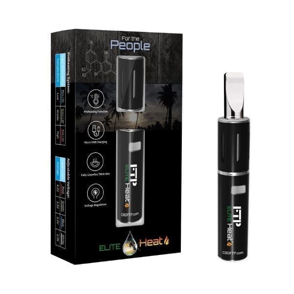 CBD FTP Uncut  810mg Cartridge and EliteHEAT FTP Battery logo