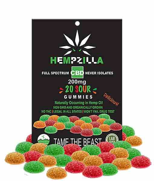 Hempzilla CBD Sour CBD Gummies (Choose Size) image1