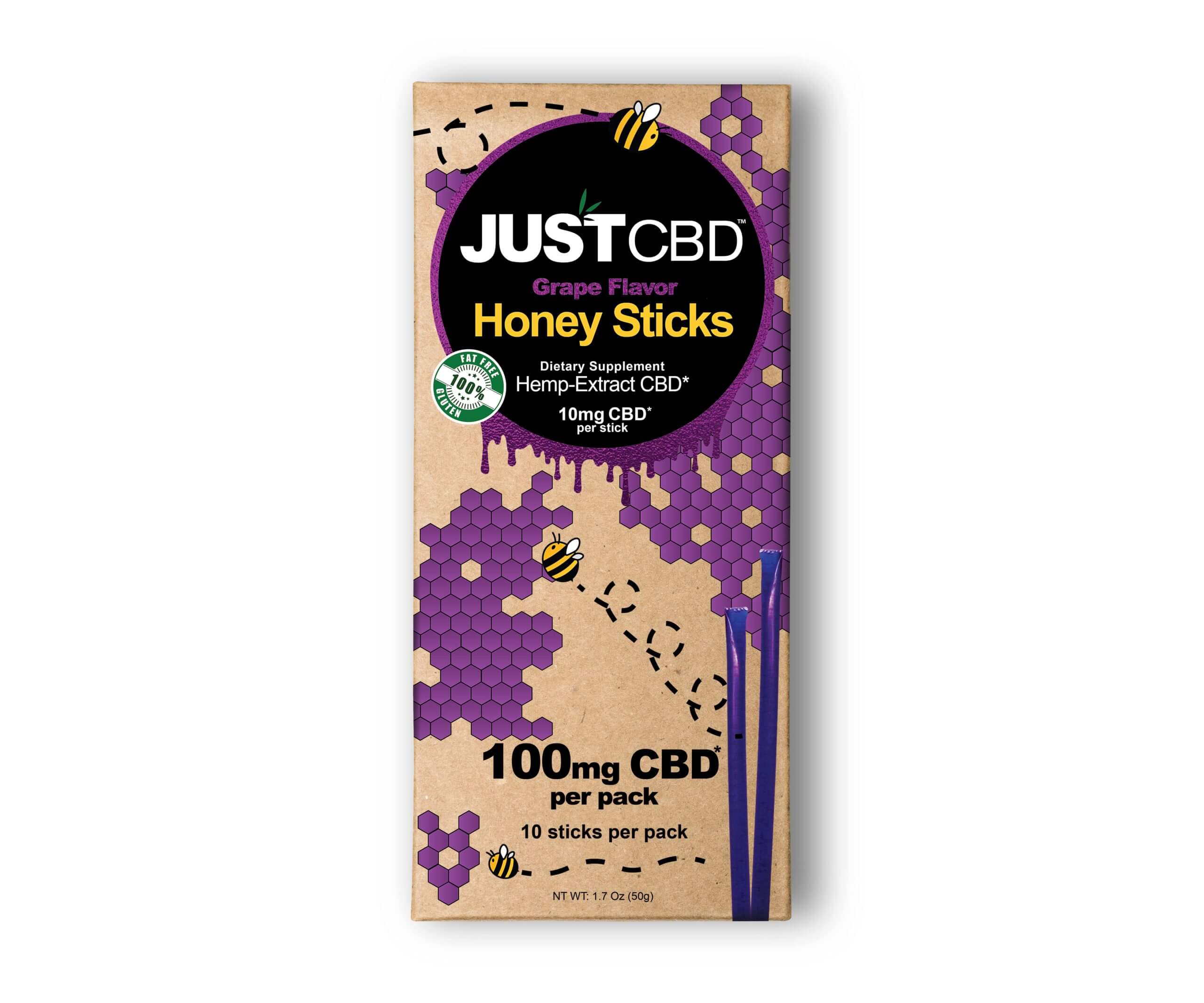 JustCBD CBD Honey Sticks Grape 100 mg Image