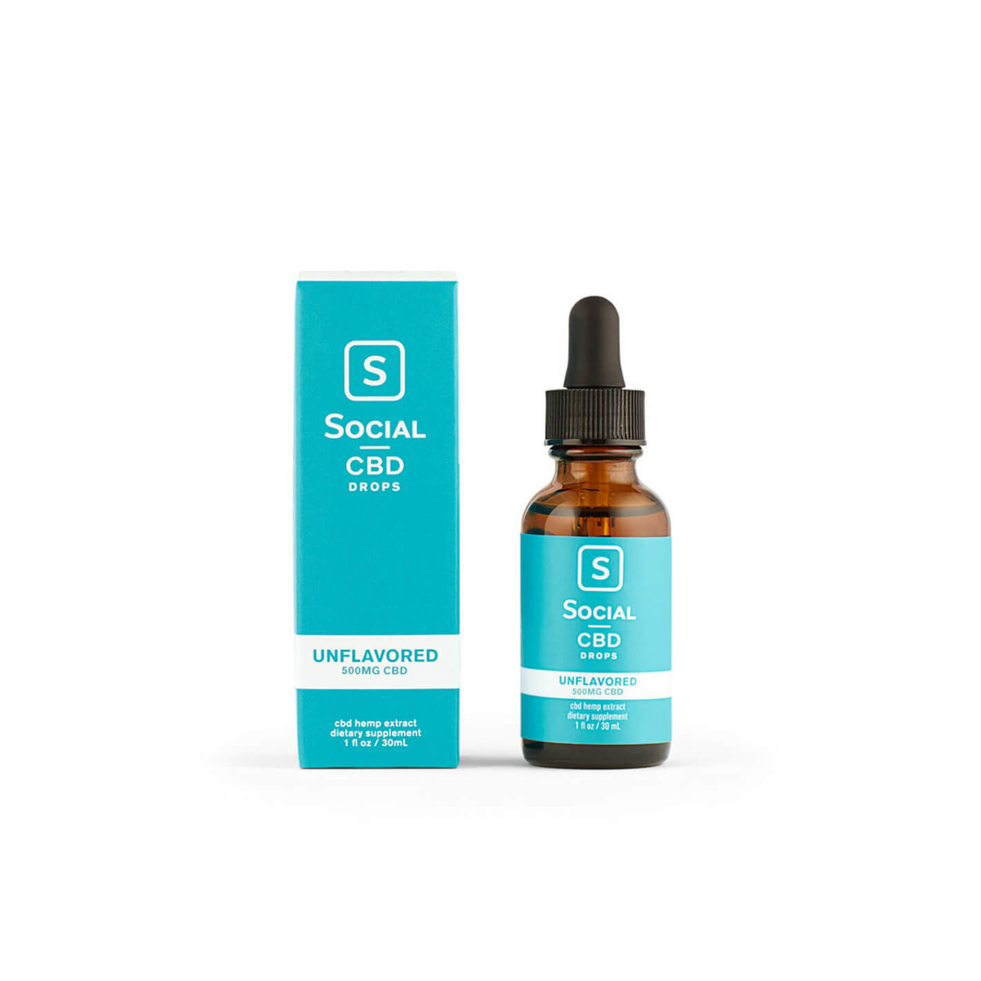 Social CBD Isolate Drops Unflavored 500 mg image