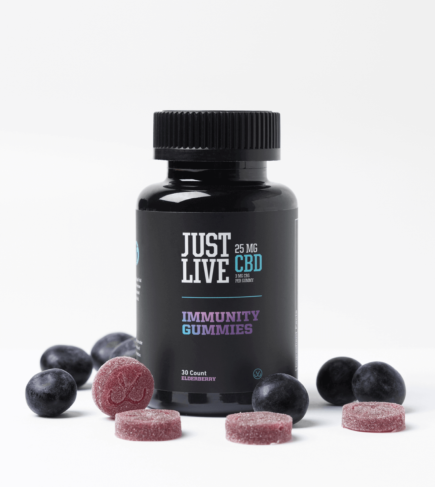 Just Live Immunity CBD Gummies - Elderberry, 30ct image 2