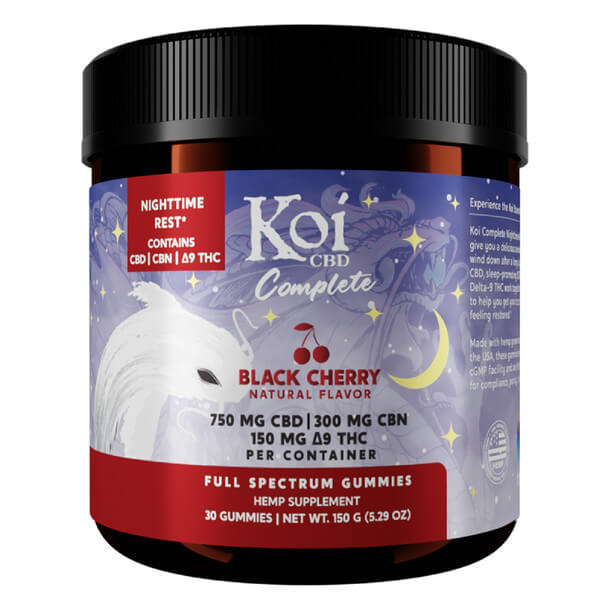KoiCBD Complete Full Spectrum CBD Gummies Black Cherry Nighttime Rest