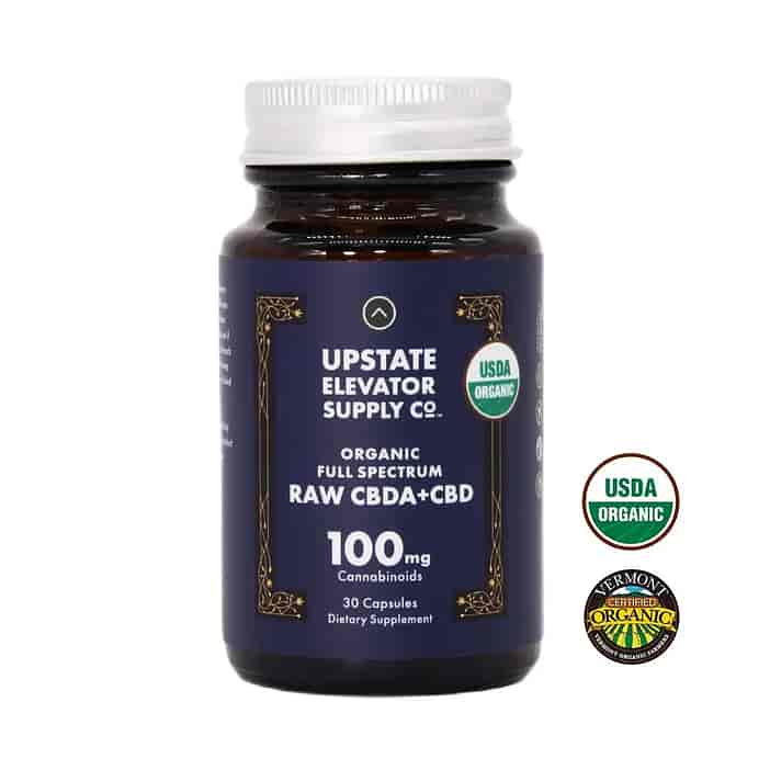 Upstate Elevator Supply Co. Organic Full Spectrum Raw CBD and CBDA capsules 3000 mg image
