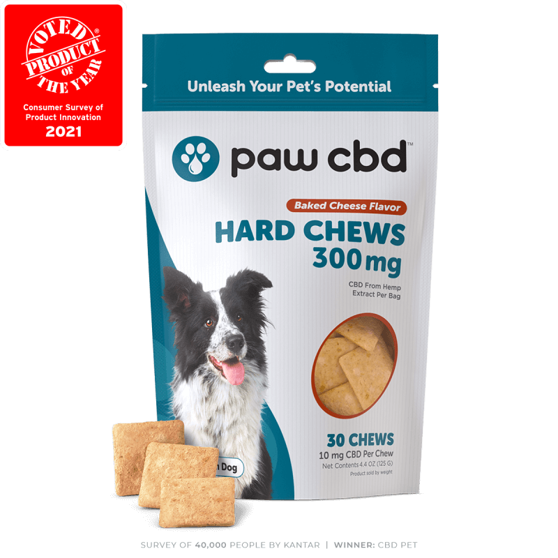 CbdMD Pet CBD Oil Hard Chews for Dogs Baked Cheese 300mg, 30 Count