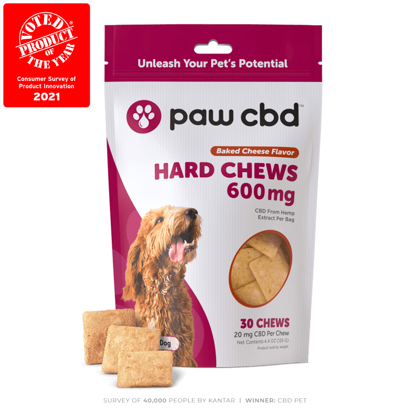 CbdMD Pet CBD Oil Hard Chews for Dogs Baked Cheese 600mg, 30 Count