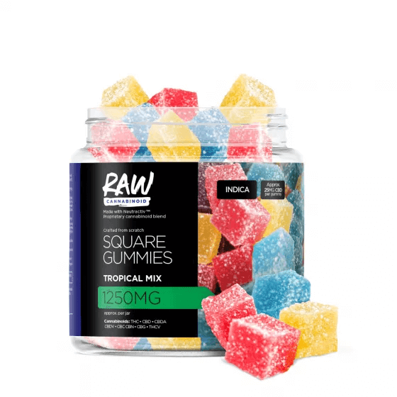 Raw Cannabinoid Neutractiv Active CBD Square Gummies - Tropical Mix - 1250MG image2
