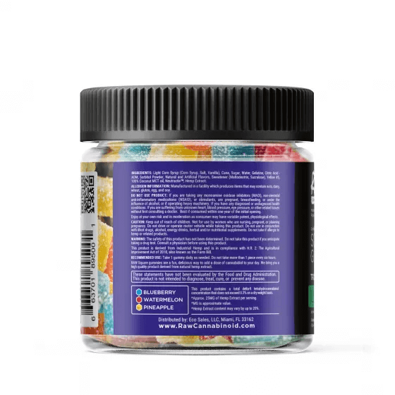 Raw Cannabinoid Neutractiv Active CBD Square Gummies - Tropical Mix - 1250MG image3