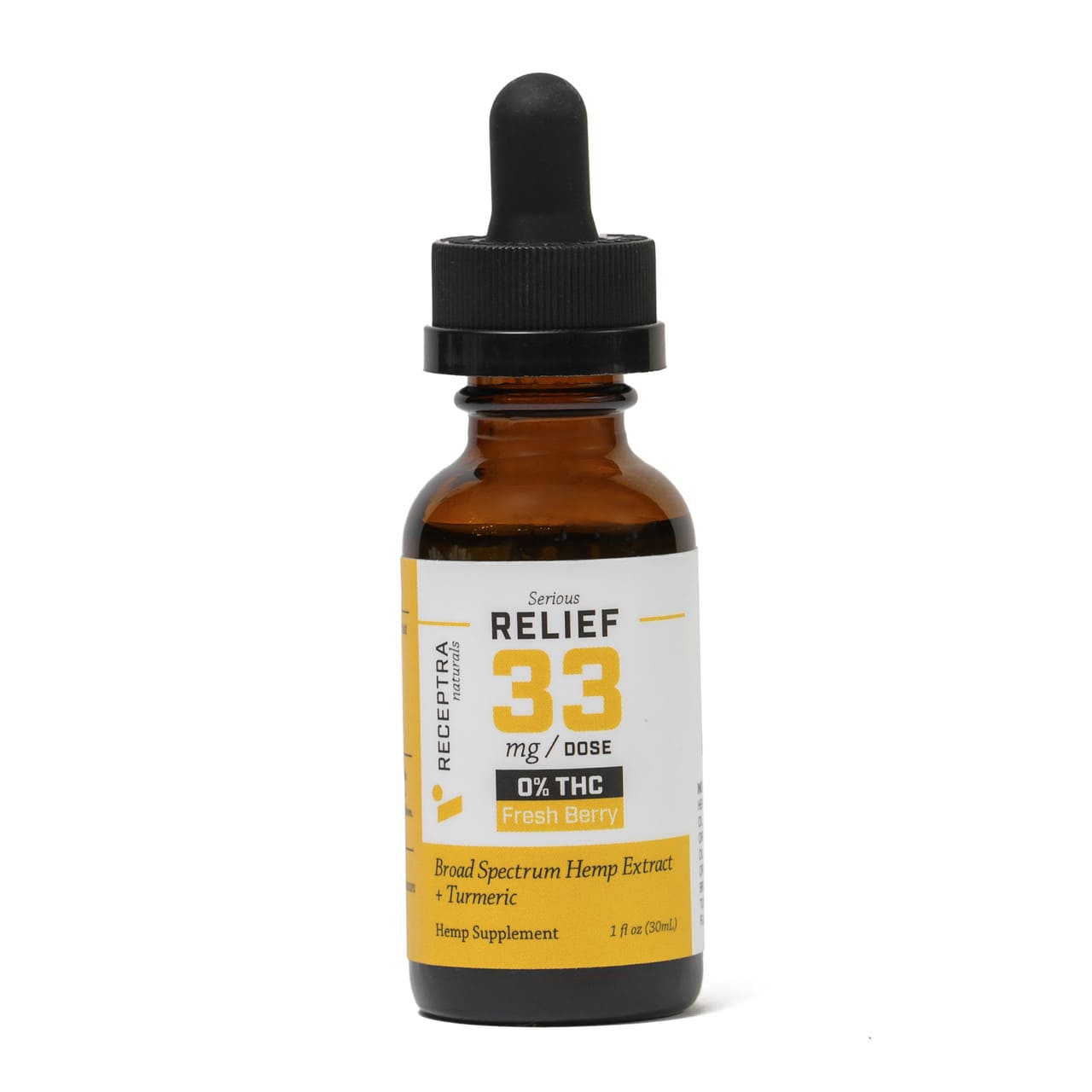 Receptra Serious Relief + Turmeric 0% THC Tincture 33mg/dose image1