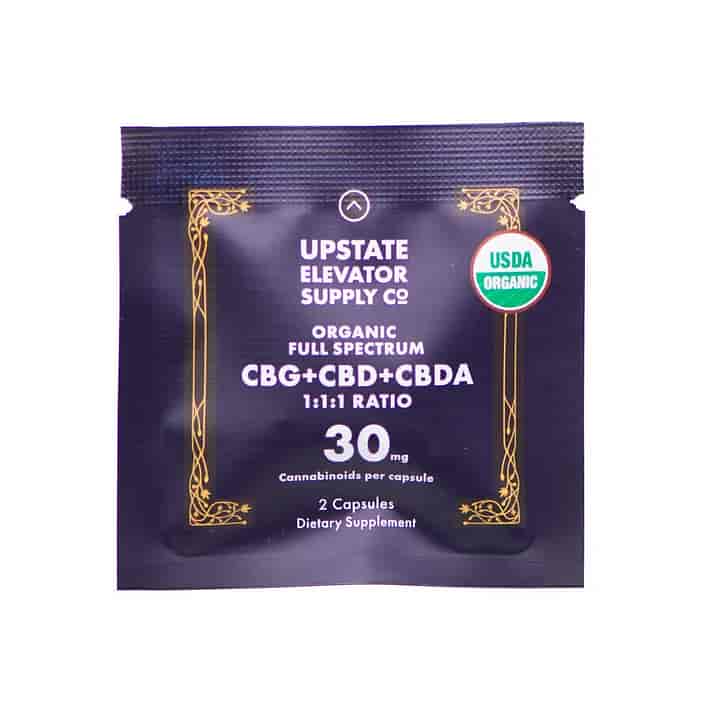 Upstate Elevator Supply Co. Organic Full Spectrum CBG and CBD and CBDA Capsules 40 mg image