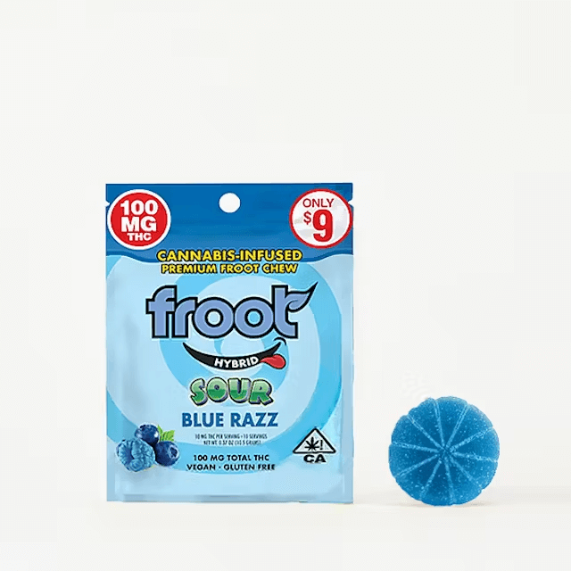 Blue Razz Single Gummy - 100mg - Froot logo