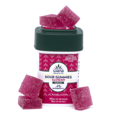 Raspberry Sour Gummies 10-pack logo